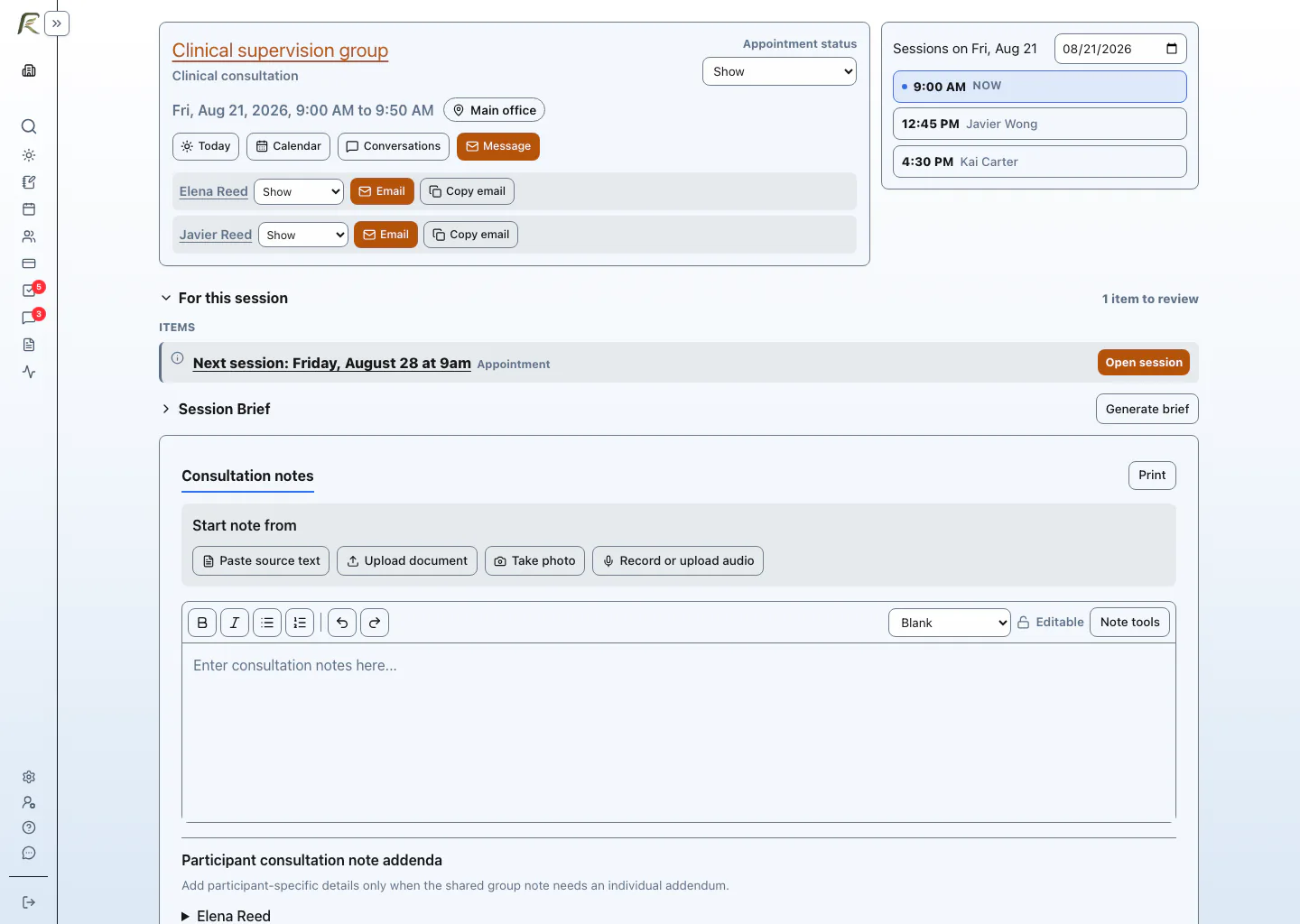 PracticeRunner associate supervision workflow with a signed note awaiting review.